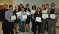 Staff attorney of the Law Office of the Public Advocacy Center Jack Evans, Naché Patoir, Joshua Jacobs, Shaunté Francis, Radimil Hildalgo, Ashleigh Livingston, Tesla Carrasquillo, Joannie Rodriguez, Director of Public Service at Touro Law Thomas Maligno, and Deborah Lolai.